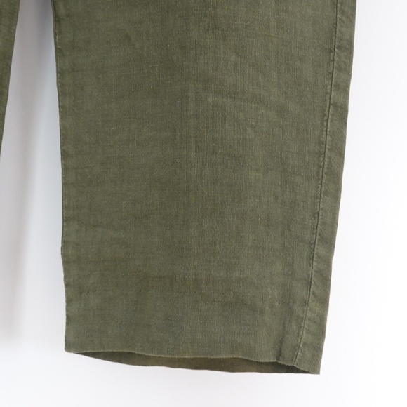 Boglioli Men's Italy 100% Linen Dark Green/Khaki Casual Pants Size US 34 - Picture 2 of 10